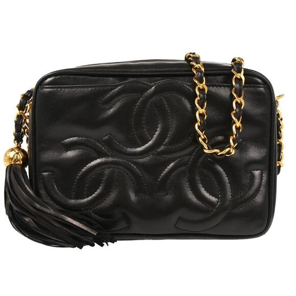 Chanel Black Lambskin Triple CC Camera Bag Mini 165718 - Picture 1 of 10